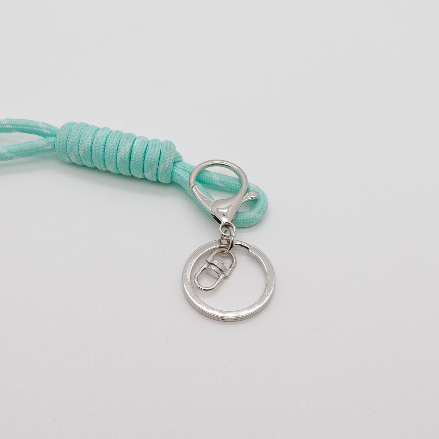 Round lobster clasp three-piece set with four-section chain, DIY hardware metal figure keychain accessories, 8-shaped chain keyring