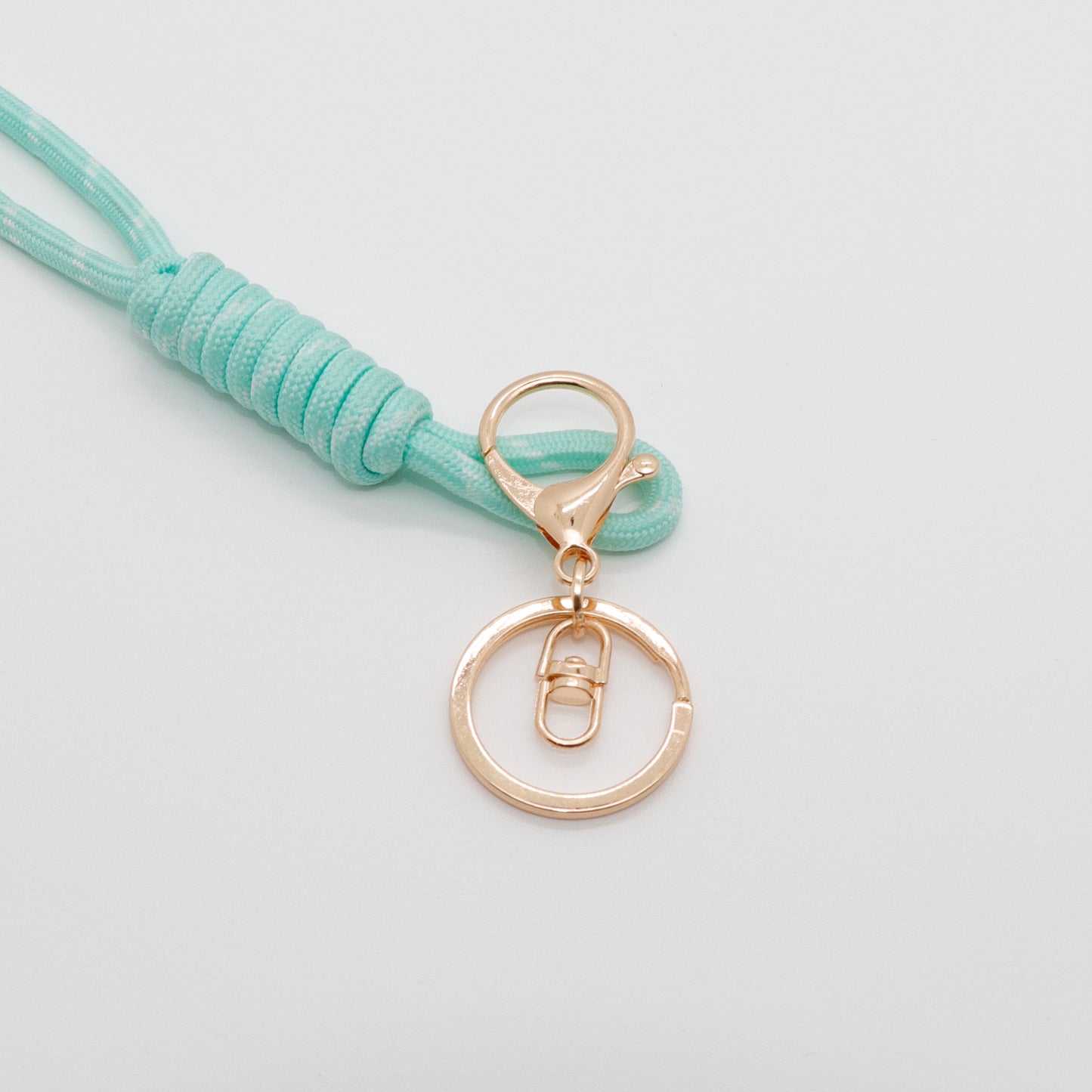 Round lobster clasp three-piece set with four-section chain, DIY hardware metal figure keychain accessories, 8-shaped chain keyring