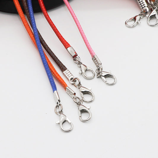 DIY Pendant Cord Necklace – Lobster Clasp Chain for Sweater, Korean Wax Cord, Braided Jewelry Rope, Craft Accessory for Necklace & Decorative Hanging Charms