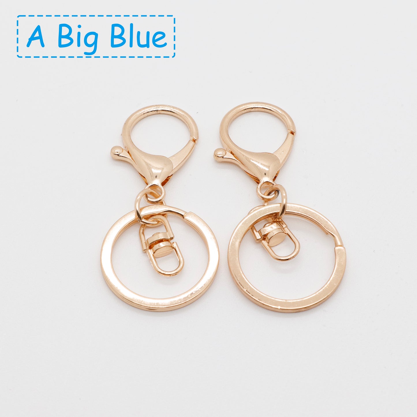 Round lobster clasp three-piece set with four-section chain, DIY hardware metal figure keychain accessories, 8-shaped chain keyring