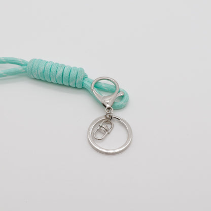 Round lobster clasp three-piece set with four-section chain, DIY hardware metal figure keychain accessories, 8-shaped chain keyring