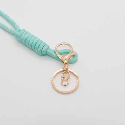 Round lobster clasp three-piece set with four-section chain, DIY hardware metal figure keychain accessories, 8-shaped chain keyring