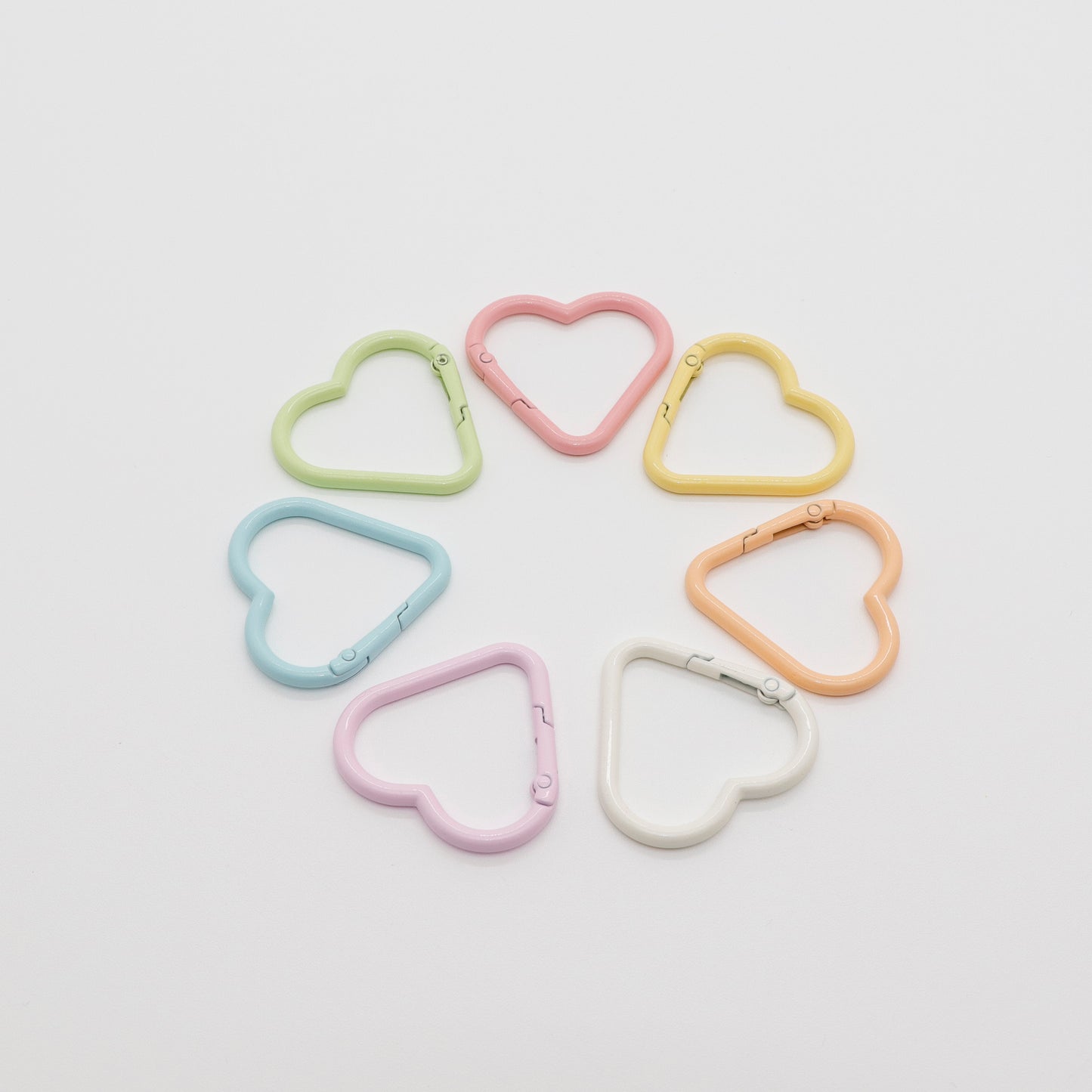 Cute Heart-Shaped Colorful Keychain with Lobster Clasp – DIY Book Clip Key Ring
