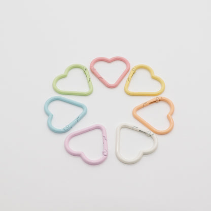 Cute Heart-Shaped Colorful Keychain with Lobster Clasp – DIY Book Clip Key Ring