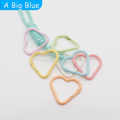 Cute Heart-Shaped Colorful Keychain with Lobster Clasp – DIY Book Clip Key Ring