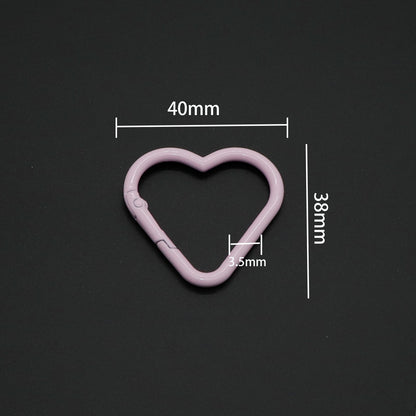 Cute Heart-Shaped Colorful Keychain with Lobster Clasp – DIY Book Clip Key Ring