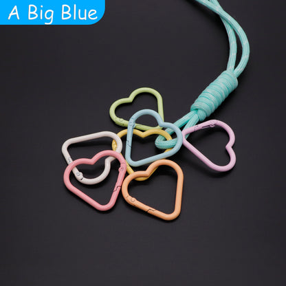 Cute Heart-Shaped Colorful Keychain with Lobster Clasp – DIY Book Clip Key Ring