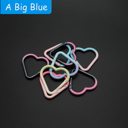 Colorful Gradient Plated Keychain – Cute Heart-Shaped DIY Keyring with Lobster Clasp, Craft Accessories for Custom Keychains
