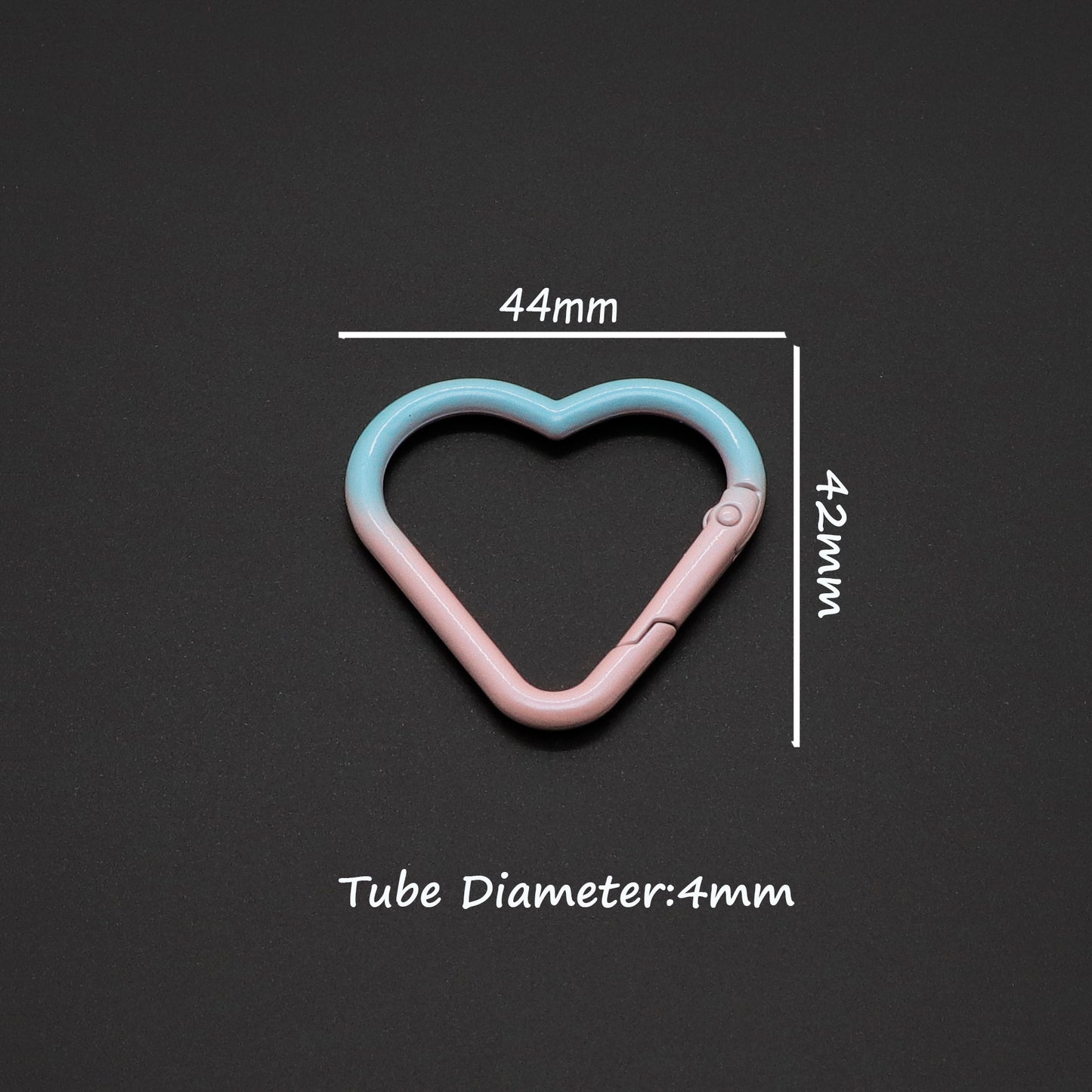 Colorful Gradient Plated Keychain – Cute Heart-Shaped DIY Keyring with Lobster Clasp, Craft Accessories for Custom Keychains