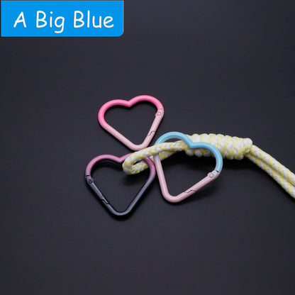 Colorful Gradient Plated Keychain – Cute Heart-Shaped DIY Keyring with Lobster Clasp, Craft Accessories for Custom Keychains