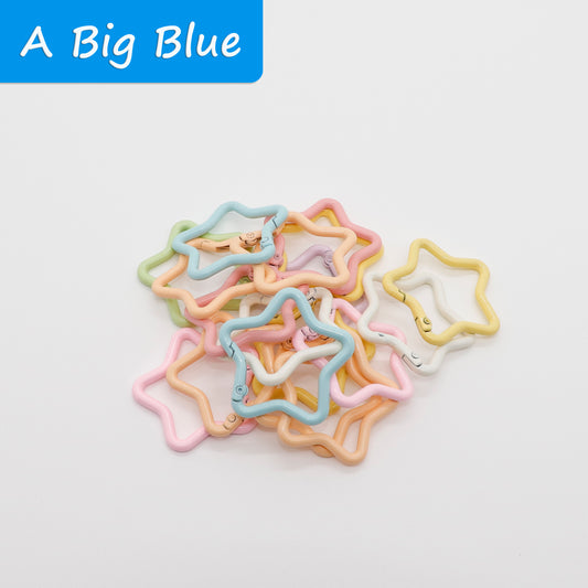 Colorful Electroplated Keychain DIY Kit – Star-Shaped Charms with Lobster Clasps, Metal Craft Accessories for Jewelry Making, Bag Tags & Gift Decorations