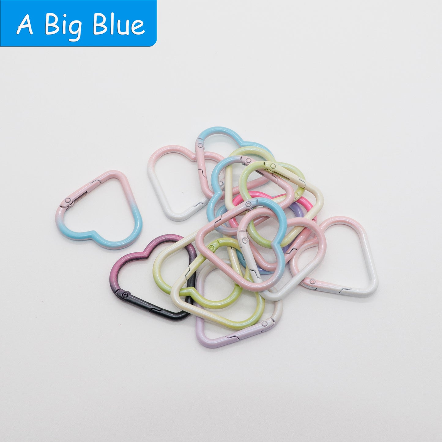 Colorful Gradient Plated Keychain – Cute Heart-Shaped DIY Keyring with Lobster Clasp, Craft Accessories for Custom Keychains
