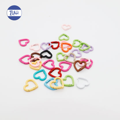 Dopamine Colorful Heart Keychain – Single Loop DIY Craft Keyring Accessory