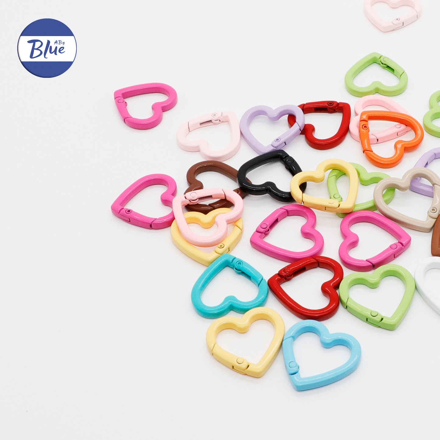 Dopamine Colorful Heart Keychain – Single Loop DIY Craft Keyring Accessory