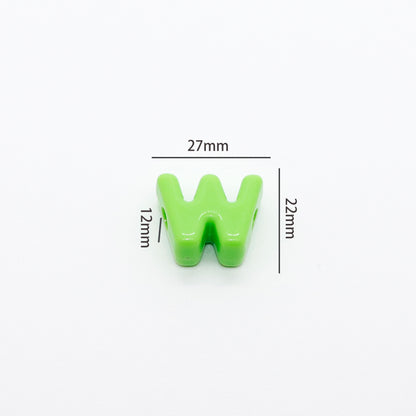 Acrylic Colored Alphabet Beads, Large Hole Loose Beads for DIY Craft, Phone Strap, Bag Pendant, Keychain Material