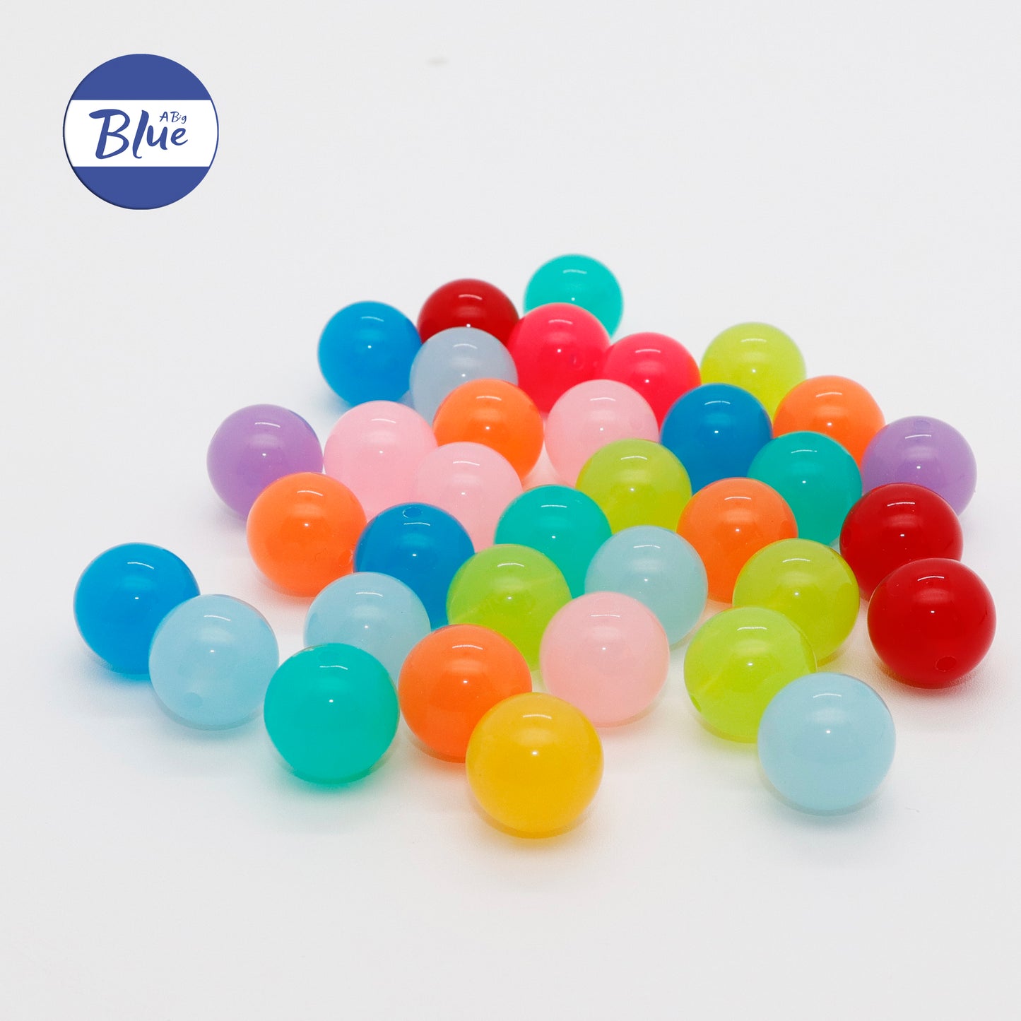16mm Shimmer Candy-Colored Mixed Loose Beads – DIY Craft Beads for Pens, Phone Straps, Bag Charms, Keychains, and Other Handmade Accessories