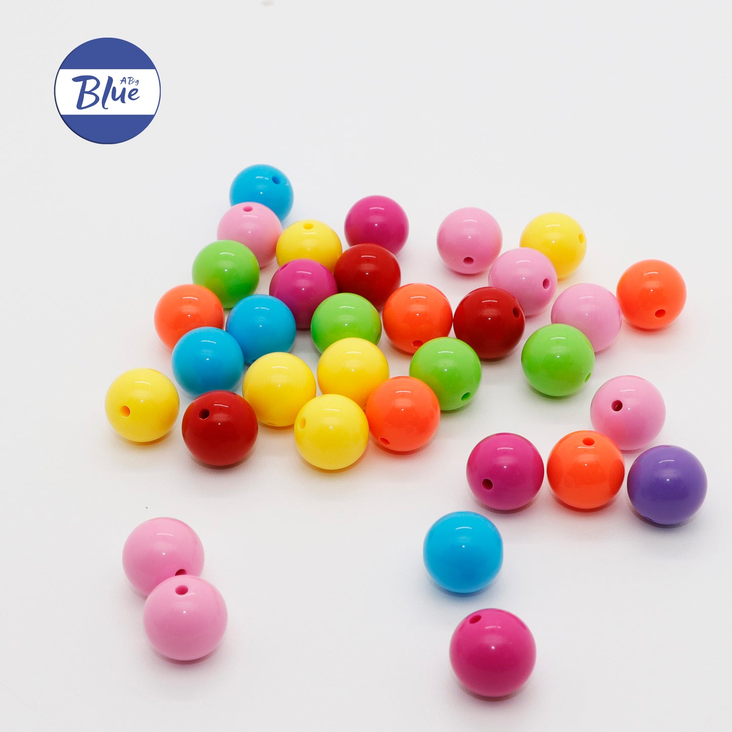 16mm Shimmer Candy-Colored Mixed Loose Beads – DIY Craft Beads for Pens, Phone Straps, Bag Charms, and Other Handmade Accessories